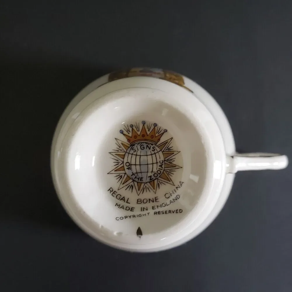 Capricorn 12/22-1/20 Teacup Saucer Astrology Zodiac Sign Regal Bone China Englan